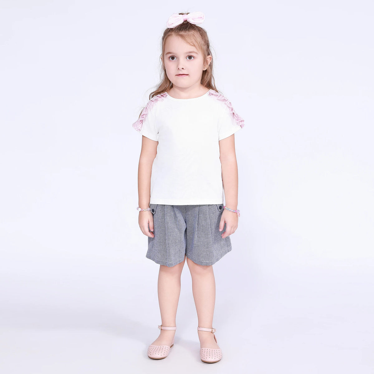 Checked T.Shirt for Girls Image