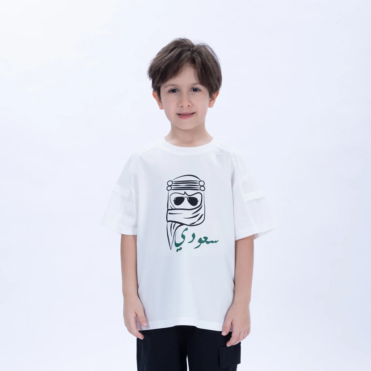 White Printed Casual T.Shirt for Boys Image