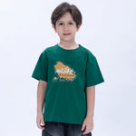 Green Printed Casual T.Shirt for Boys Image