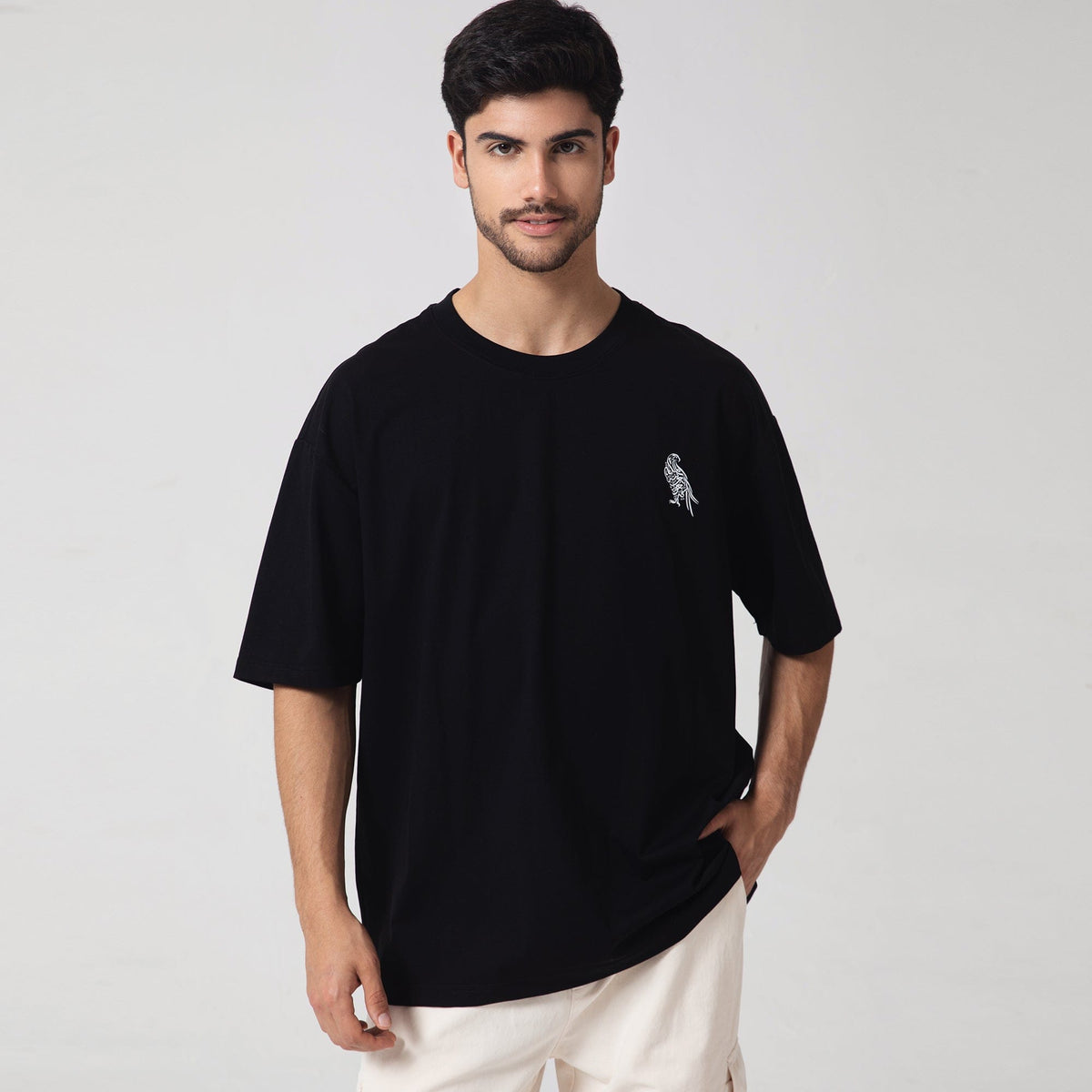 Black Printed Casual T.Shirt for Men Image