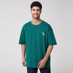Green Printed Casual T.Shirt for Men Image