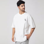 White Printed Casual T.Shirt for Men Image