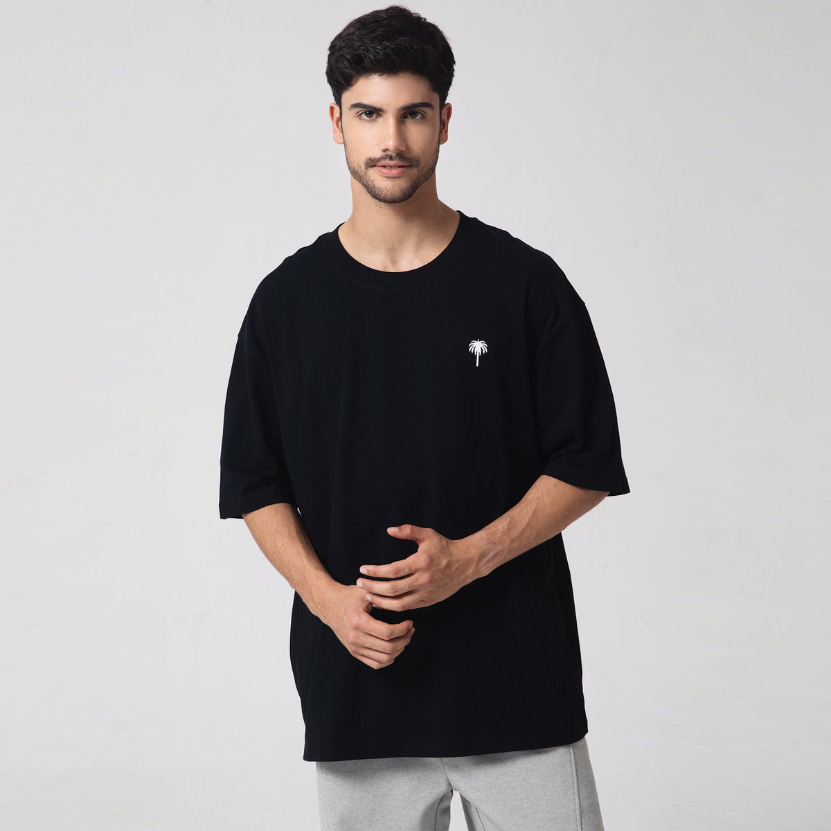 Black Printed Casual T.Shirt for Men Image