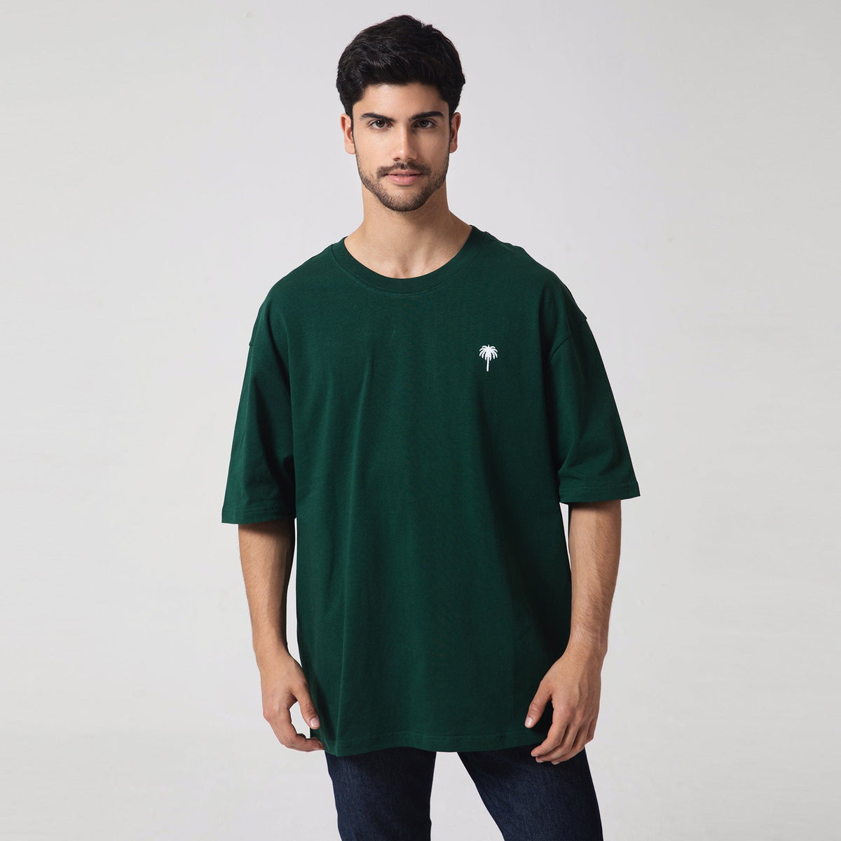 Green Printed Casual T.Shirt for Men Image