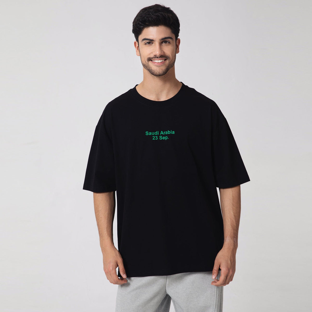 Black Printed Casual T.Shirt for Men Image