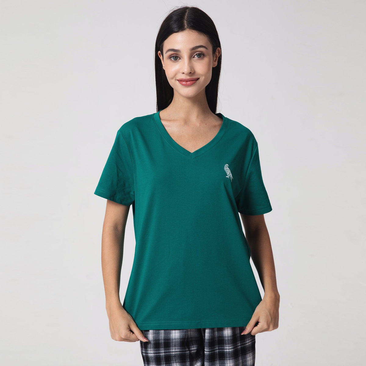 Green Printed Casual T.Shirt for Women Image