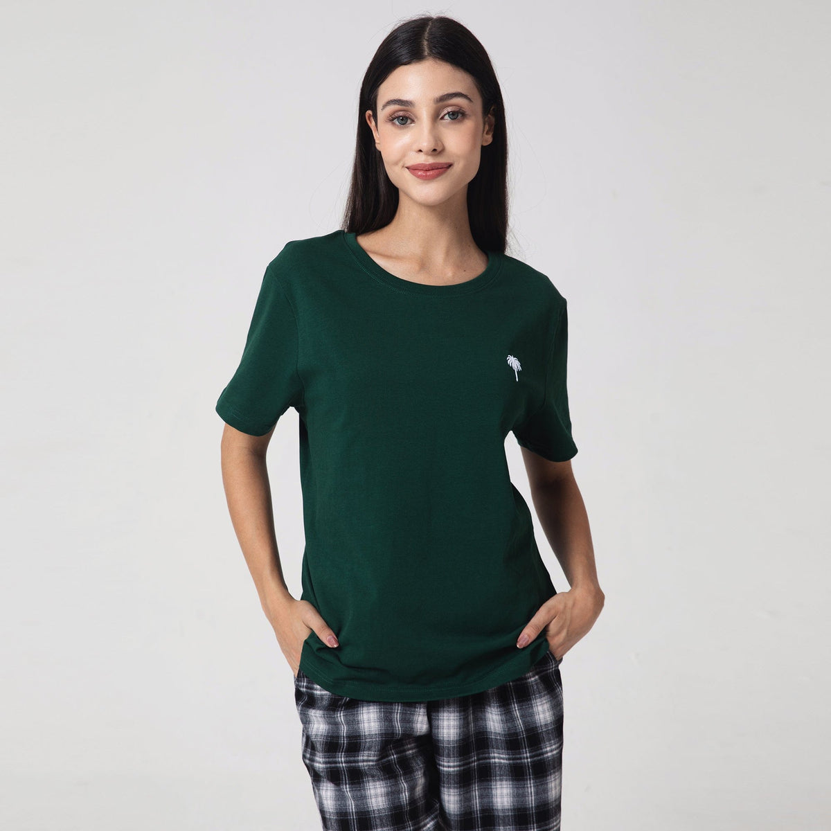 Green Printed Casual T.Shirt for Women Image