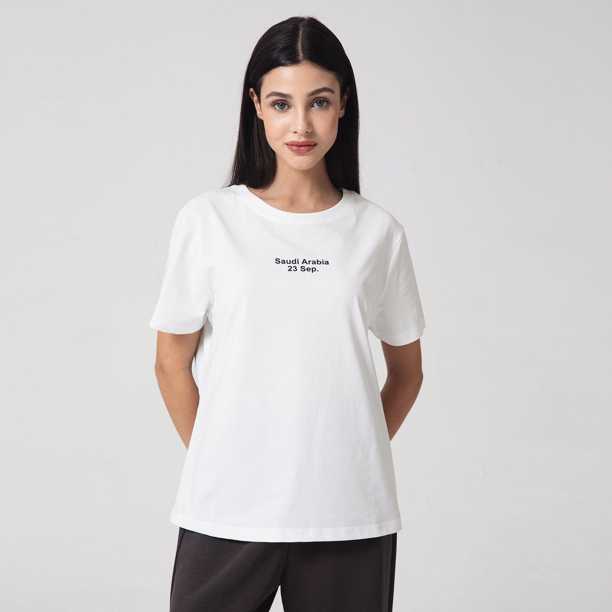 White Printed Casual T.Shirt for Women Image