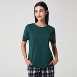 Green Printed Casual T.Shirt for Women Image
