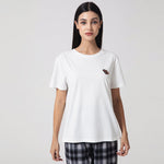 White Printed Casual T.Shirt for Women Image
