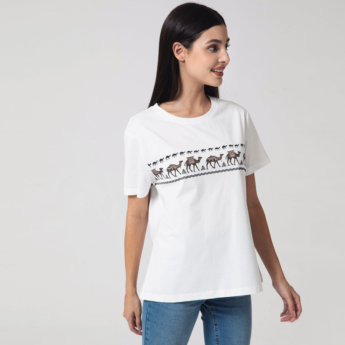 Printed Casual T.Shirt for Women Image