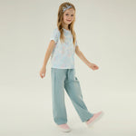 تيشيرت كاجوال مزين بنمط الزهور للبنات