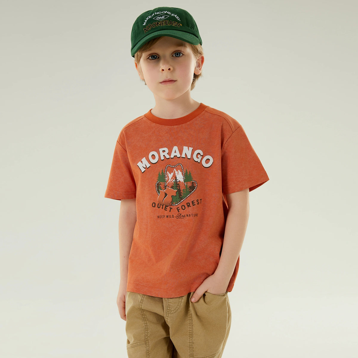 تيشيرت كاجوال مزين بطباعة للأولاد