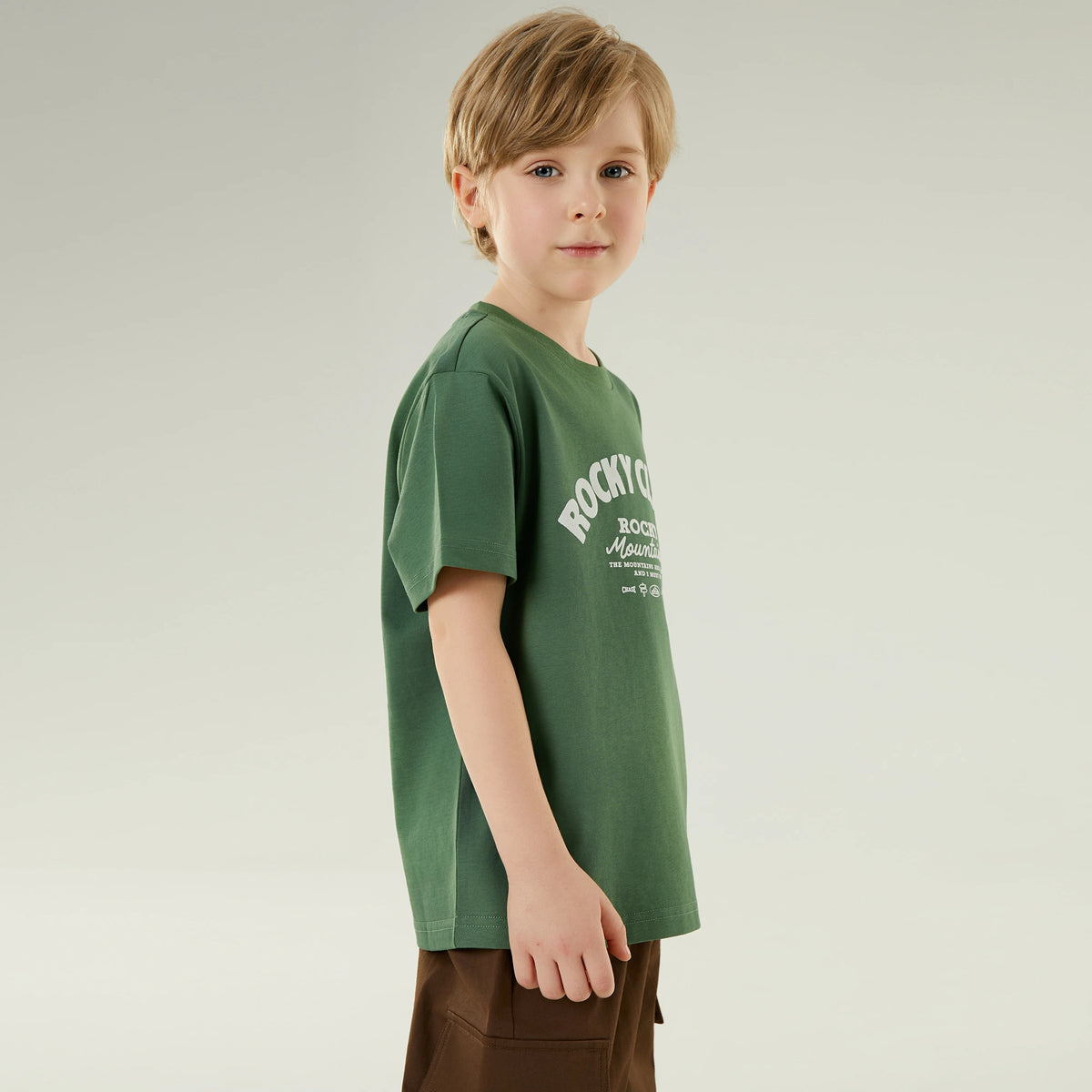 تيشيرت كاجوال مزين بطباعة للأولاد