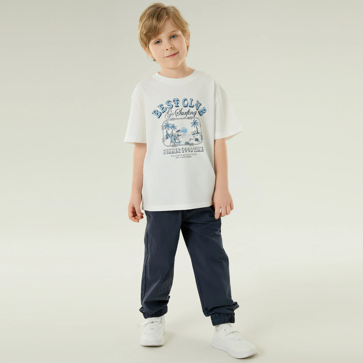 تيشيرت كاجوال مزين بطباعة للأولاد