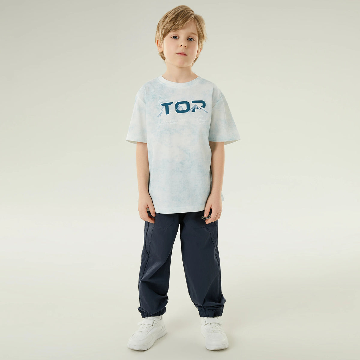 تيشيرت كاجوال مزدوج اللون للأولاد