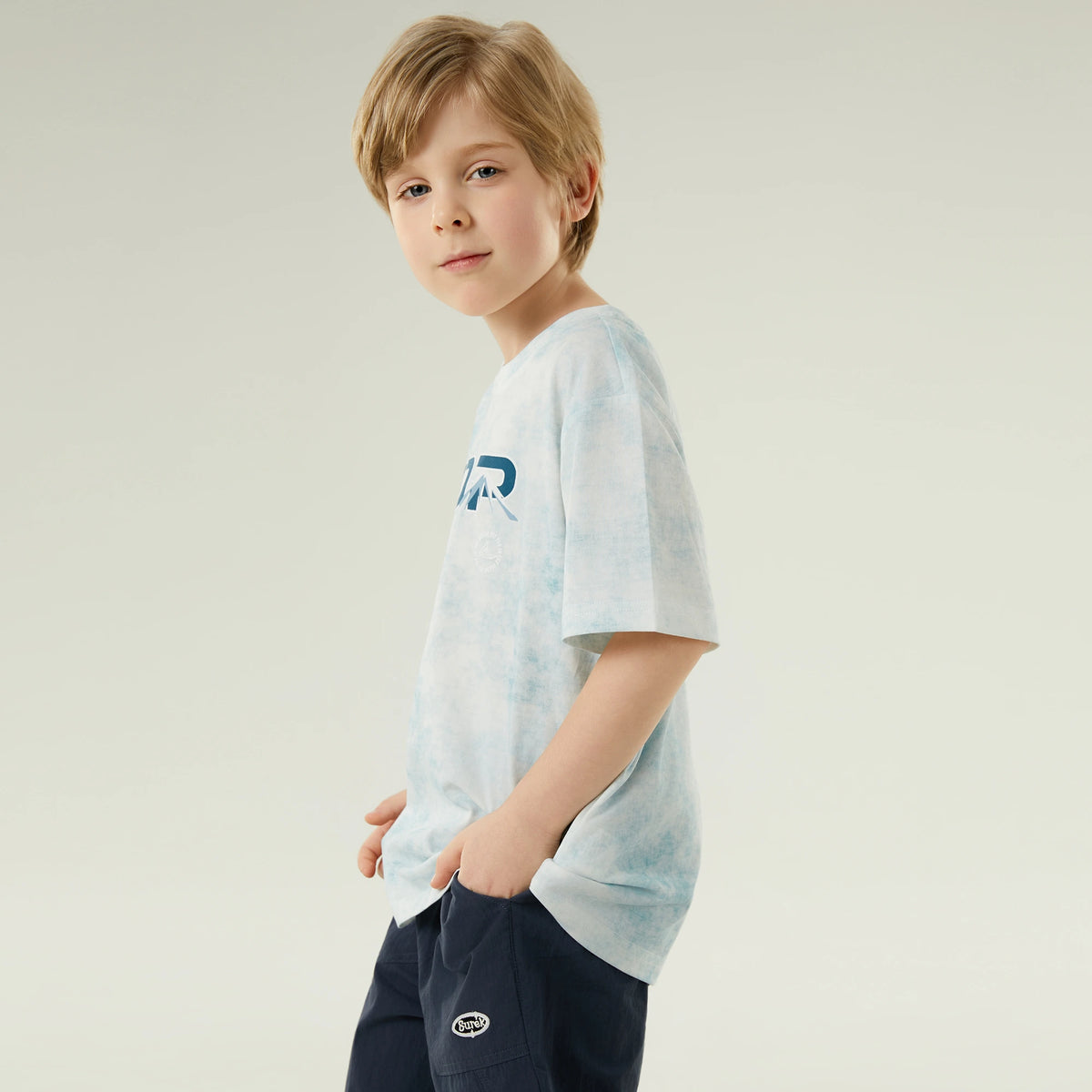 تيشيرت كاجوال مزدوج اللون للأولاد