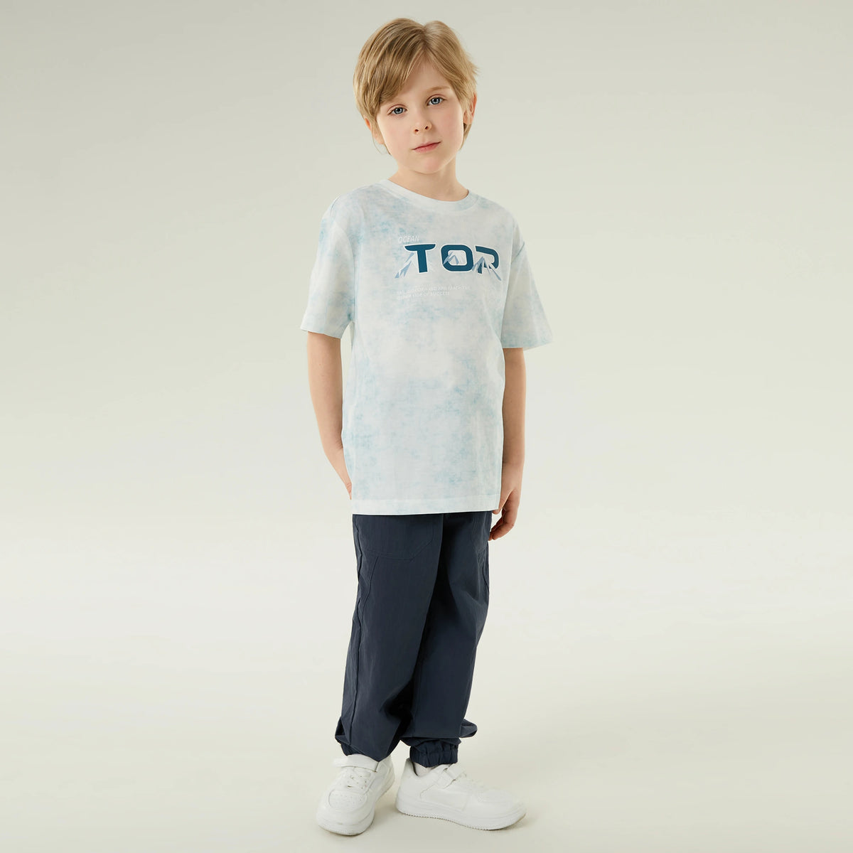 تيشيرت كاجوال مزدوج اللون للأولاد