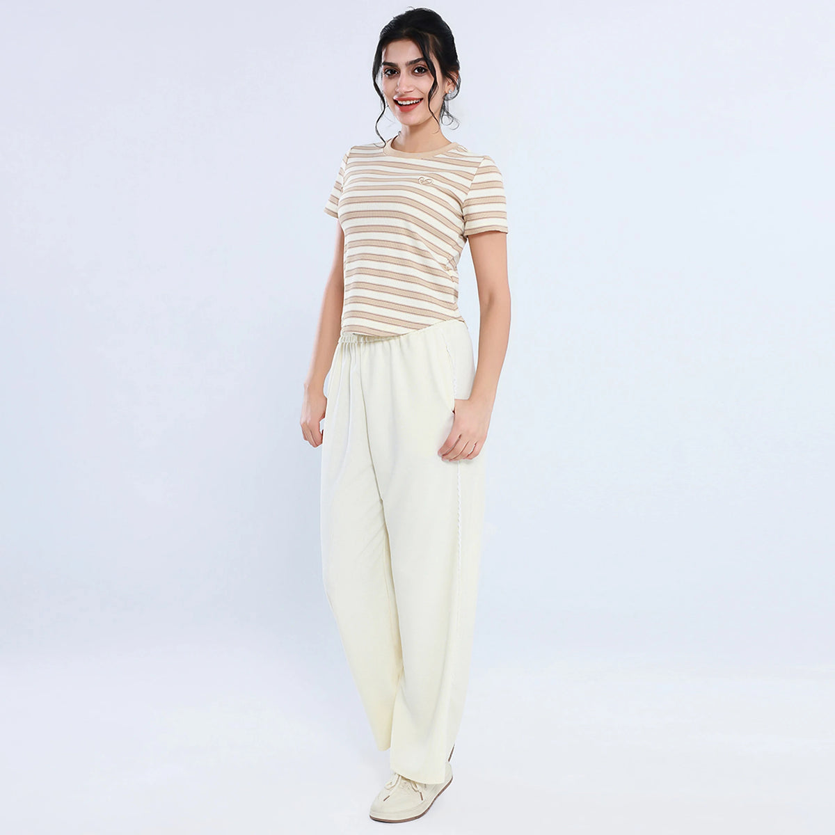 تيشيرت كاجوال مخطط للنساء