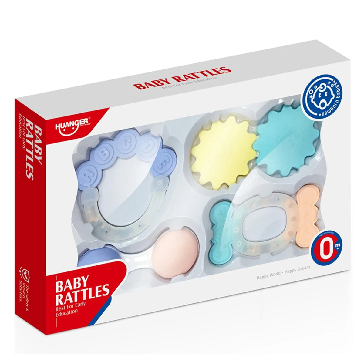 0M Multicolor 2 Teether Rattle Toys (4Pcs) for Baby Image