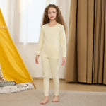 Light Yellow Plain Thermal Set-2Pc for Girls Image