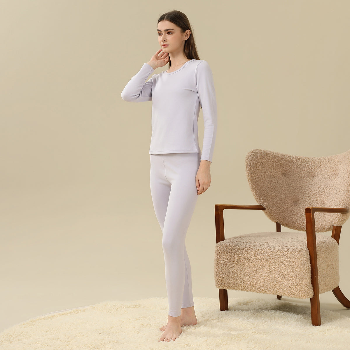 Striped Thermal Set 2Pc for Women