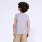 Printed Sleeveless T-Shirt for Boys Image
