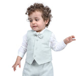 Light Lake Green Solid Formal Waistcoat For Baby boy Image