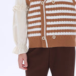 Casual Striped Waistcoat for Girls Image