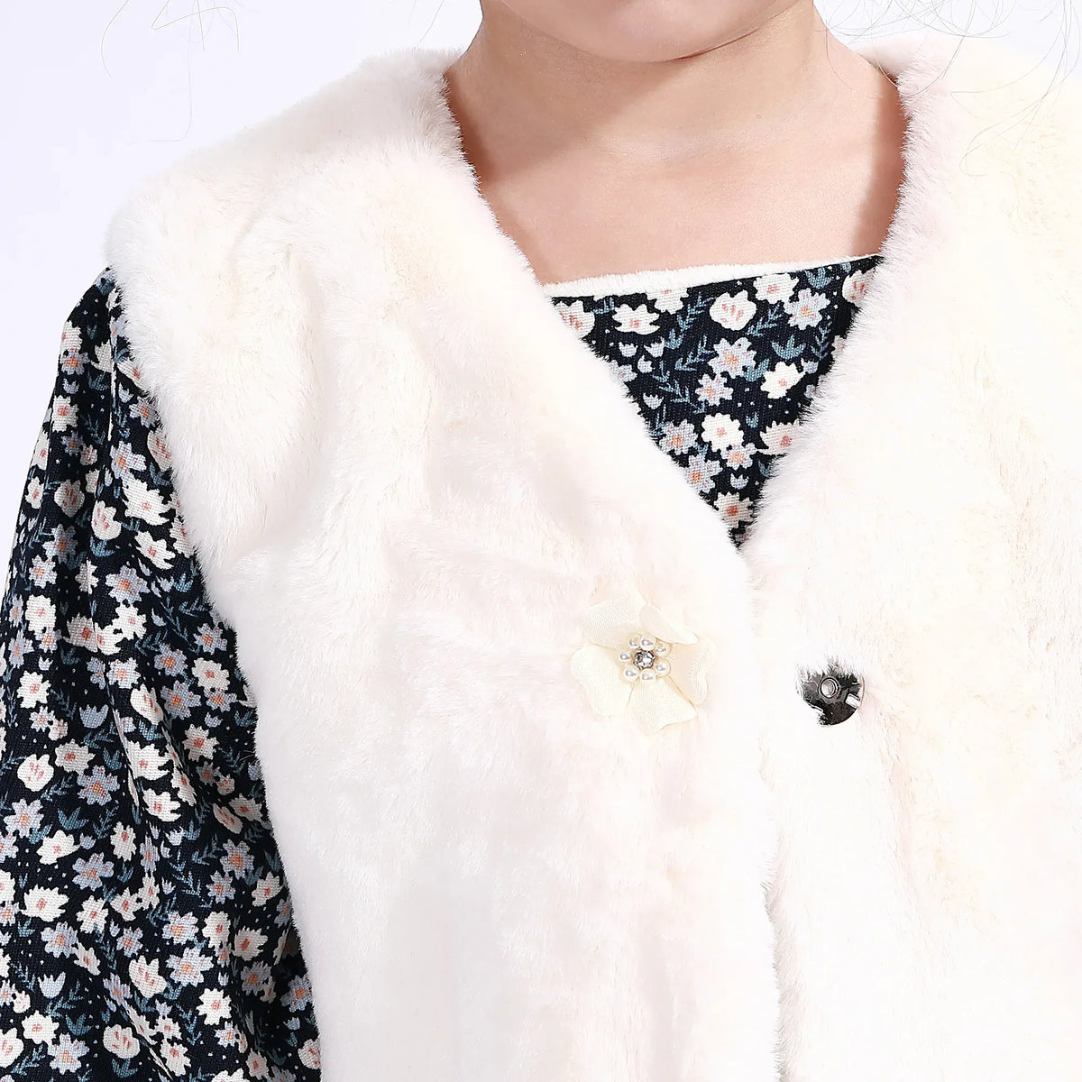 Casual Solid Waistcoat for Girls Image