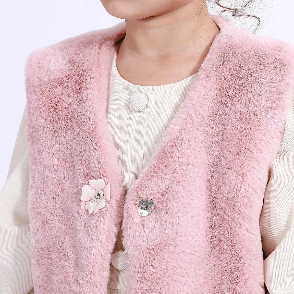 Casual Solid Waistcoat for Girls Image