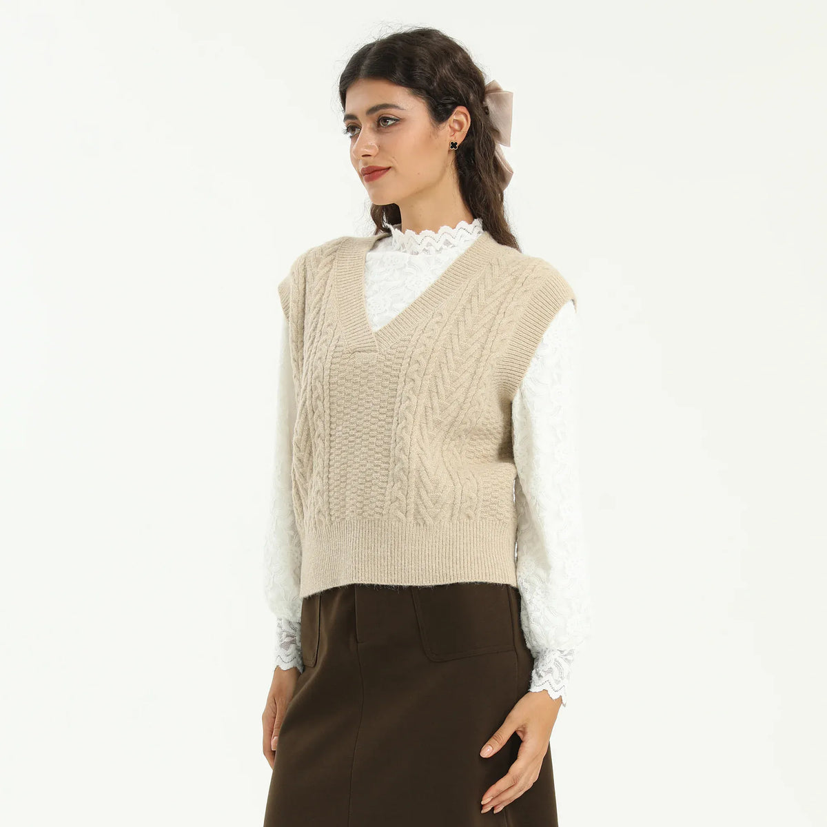 Elegant Jacquard Waistcoat for Women Image