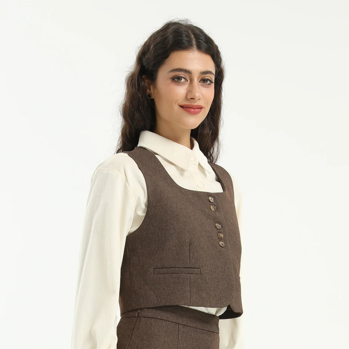 Elegant Solid Waistcoat for Women Image