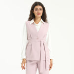 Pink Elegant Solid Waistcoat for Women Image