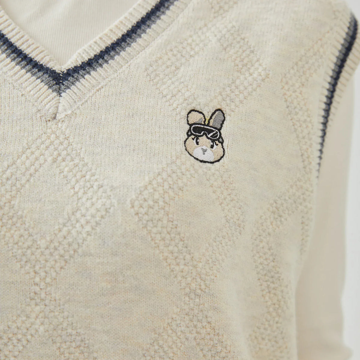 Embroidery Regular Sleevless Waistcoat with V-Neck for Women Image