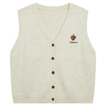 Embroidery Regular Sleevless Waistcoat with V-Neck for Women Image