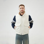 Off White Jacket with Stand Collar for Men Image