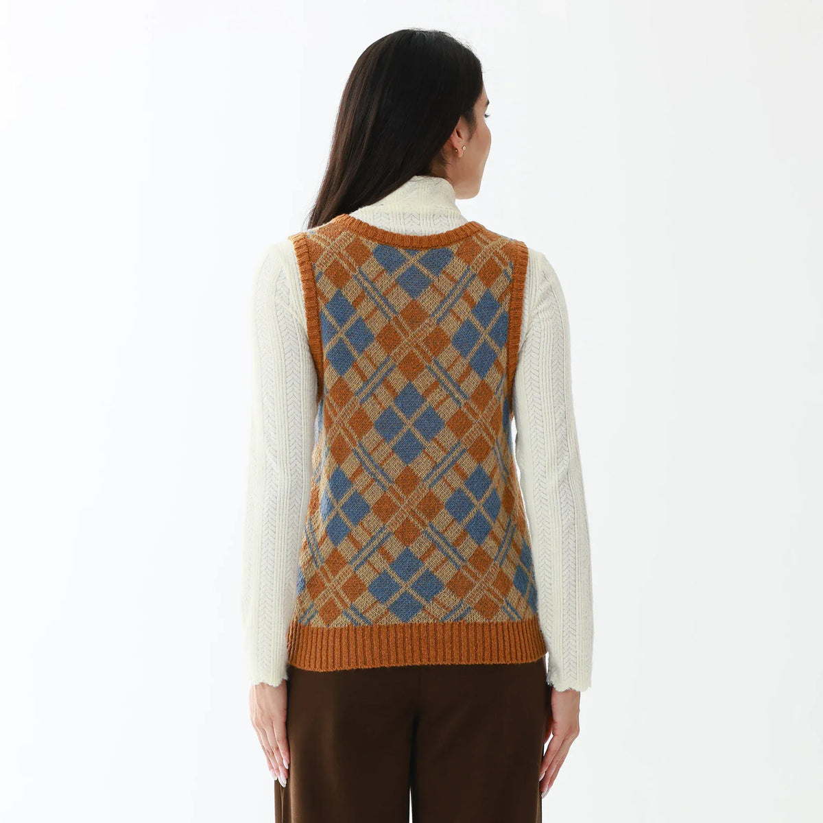 Elegant Checked Waistcoat for Women Image