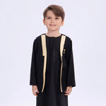 Black Embroidery Casual Waistcoat for Boys Image