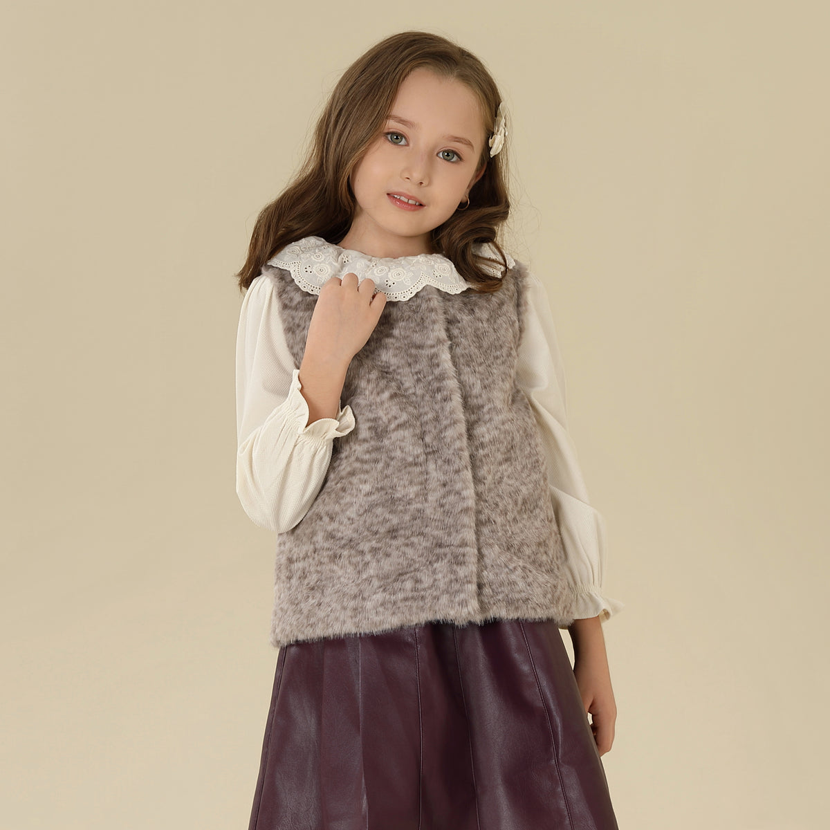 Solid Waistcoat For Girls