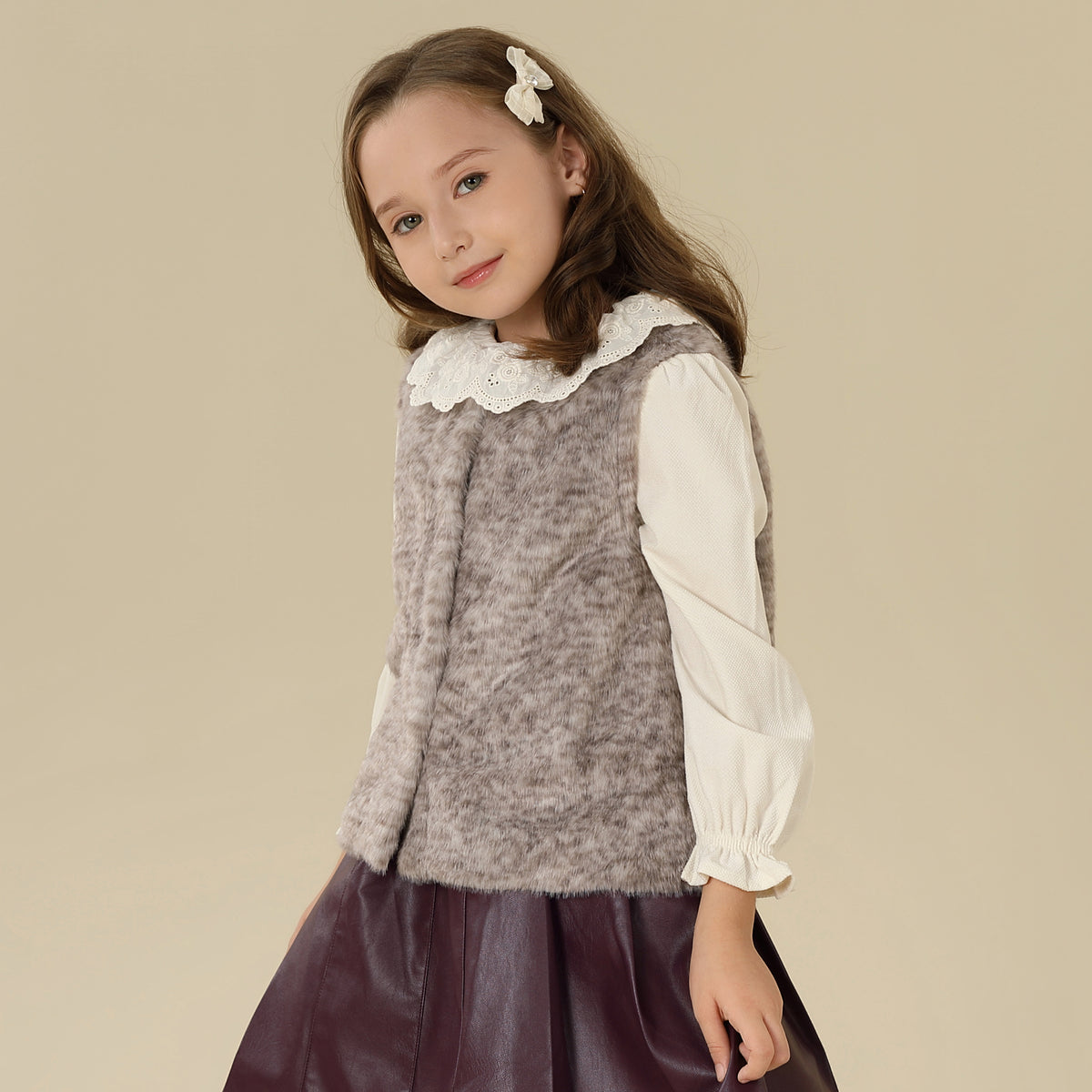 Solid Waistcoat For Girls