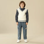 Color-Blocked Waistcoat For Boys