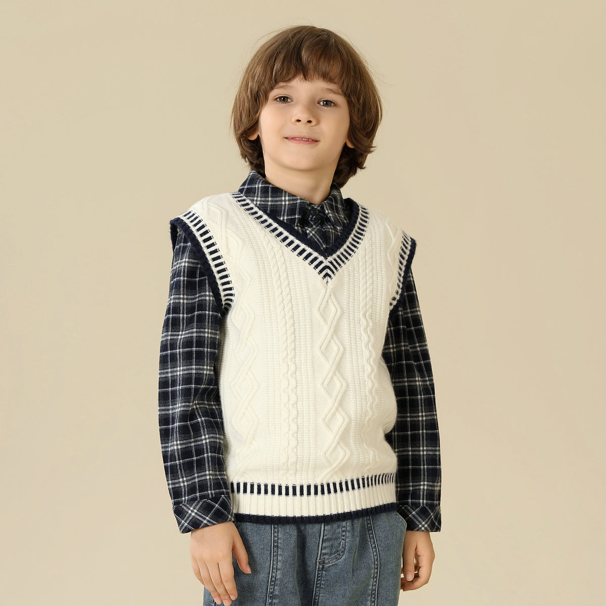 Color-Blocked Waistcoat For Boys