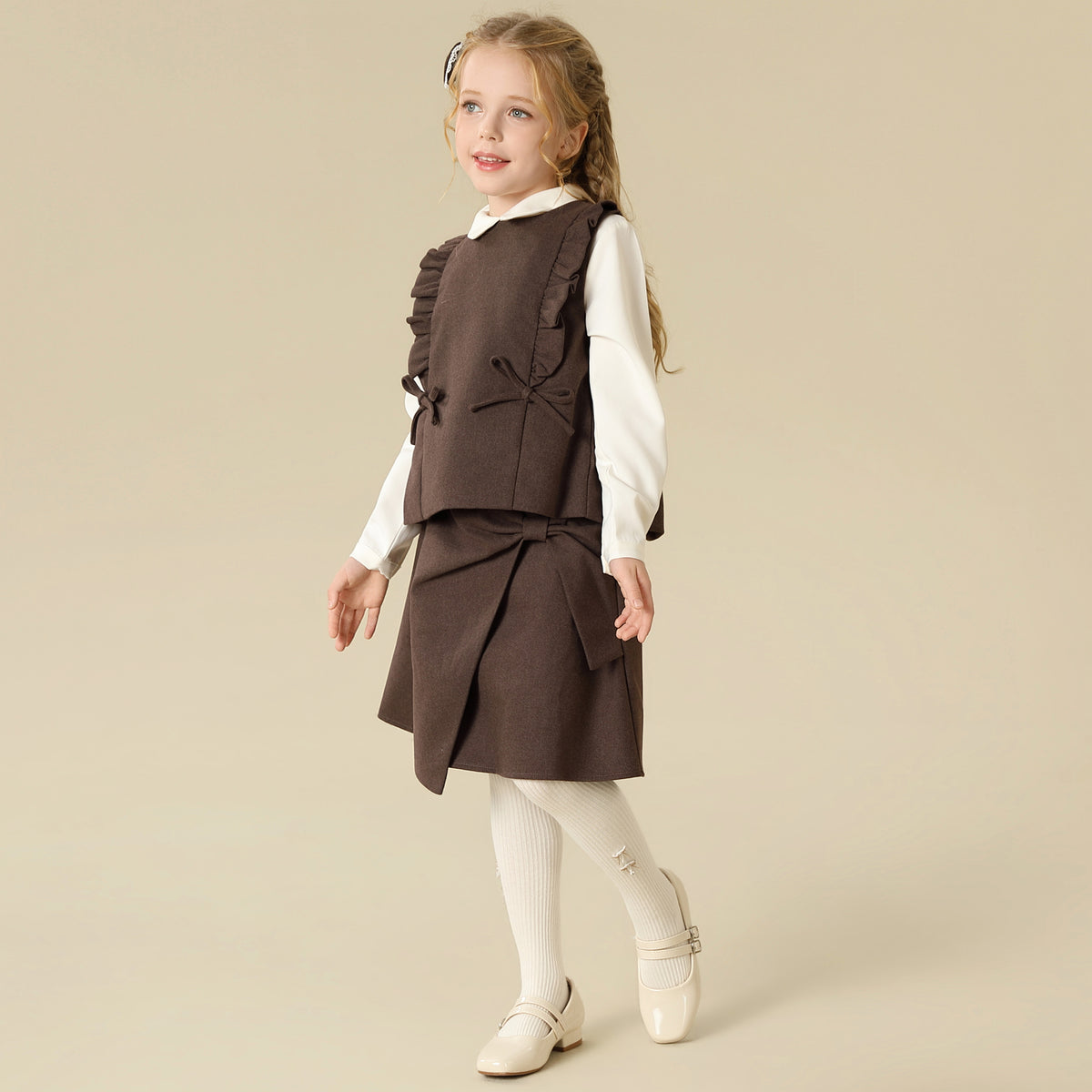 Solid Waistcoat For Girls