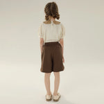 بلوزة بأكمام منفوخة بنقشة الزهور للبنات