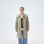 معطف سادة بأزرار إغلاق للنساء