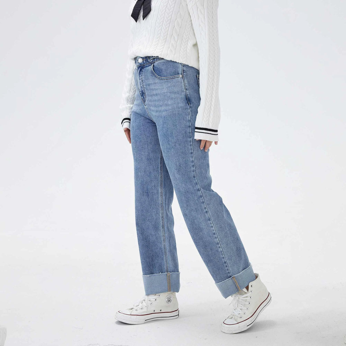 straight leg casual pants for women image