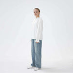 بنطال جينز بخصر مطاطى وزر إغلاق للنساء