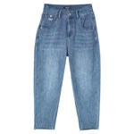 بنطال جينز بخصر مطاطى وزر إغلاق للنساء