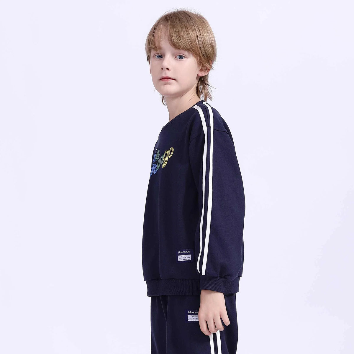 Printed Basic Pullover For Boys Navy Image